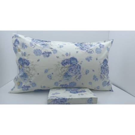 Parure lenzuola matrimoniale in Percalle di puro Cotone "BELLORA"