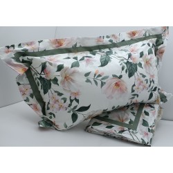 BIANCO PERLA - Completo lenzuola  matrimoniale in Percalle di puro Cotone