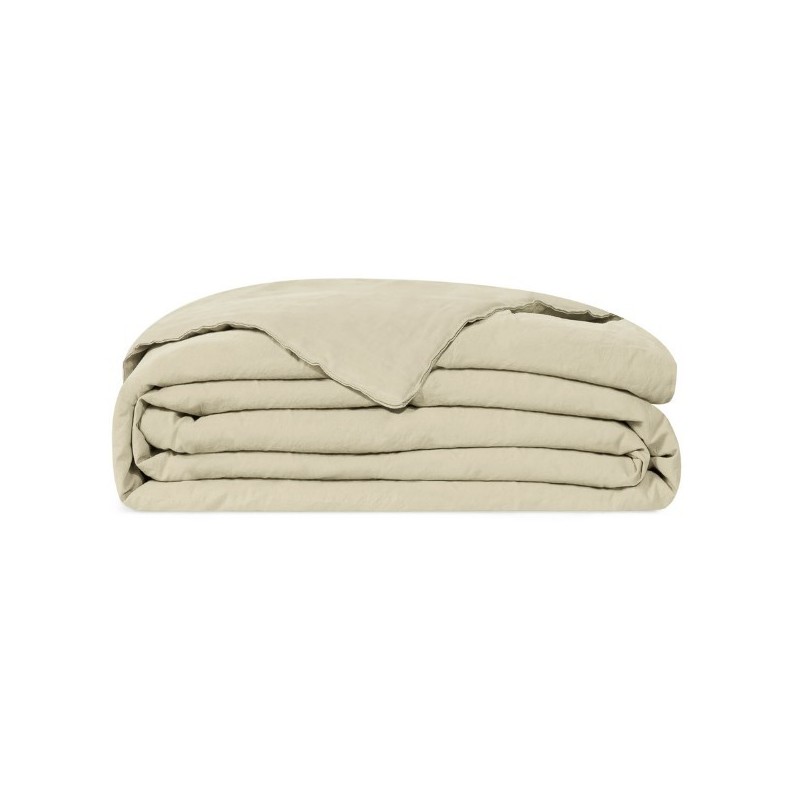 BIANCO PERLA - Quilt  NANTES matrimoniale in puro Lino stone washed