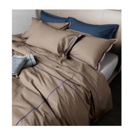 GALIZI - COMPLETO LENZUOLA MATRIMONIALE IN PERCALLE DI PURO COTONE