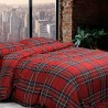 DAUNEX - PARURE COPRIPIUMINO MATRIMONIALE TARTAN IN FLANELLA DI PURO COTONE