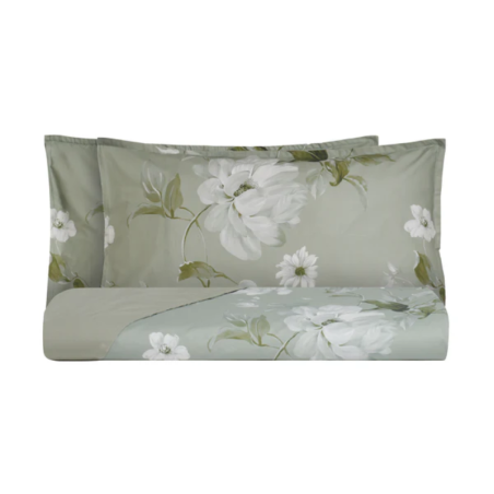 BIANCO PERLA - BIZET- PARURE COPRIPIUMINO MATRIMONIALE IN PERCALLE DI PURO COTONE