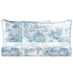 BIANCO PERLA- TOILE DE JOUY - PARURE COPRIPIUMINO MATRIMONIALE IN PERCALLE DI PURO COTONE