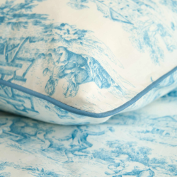 BIANCO PERLA- TOILE DE JOUY - PARURE COPRIPIUMINO MATRIMONIALE IN PERCALLE DI PURO COTONE