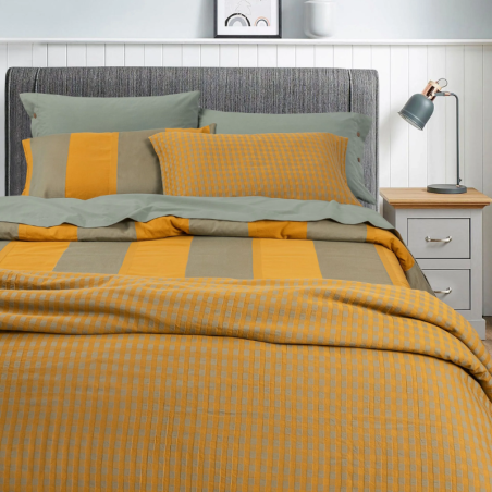 SISU - AMBER - PARURE COPRIPIUMINO TINTO IN FILO PIAZZA E MEZZO