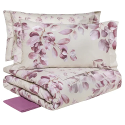 TESSITURA RANDI - LAUREL - COMPLETO COPRIPIUMINO MATRIMONIALE IN PERCALLE  DI PURO COTONE