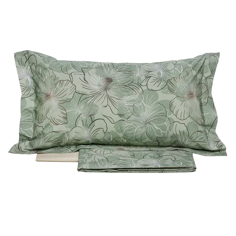 TESSITURA RANDI - JACARANDA  COMPLETO LENZUOLA MATRIMONIALE COPRILETTO IN PERCALLE DI PURO COTONE