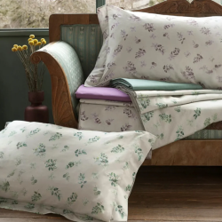 TESSITURA RANDI - LOVELY -  COMPLETO LENZUOLA MATRIMONIALE COPRILETTO IN PERCALLE DI PURO COTONE