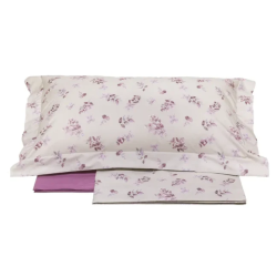 TESSITURA RANDI -  LOVELY - COMPLETO LENZUOLA MATRIMONIALE COPRILETTO IN PERCALLE DI PURO COTONE