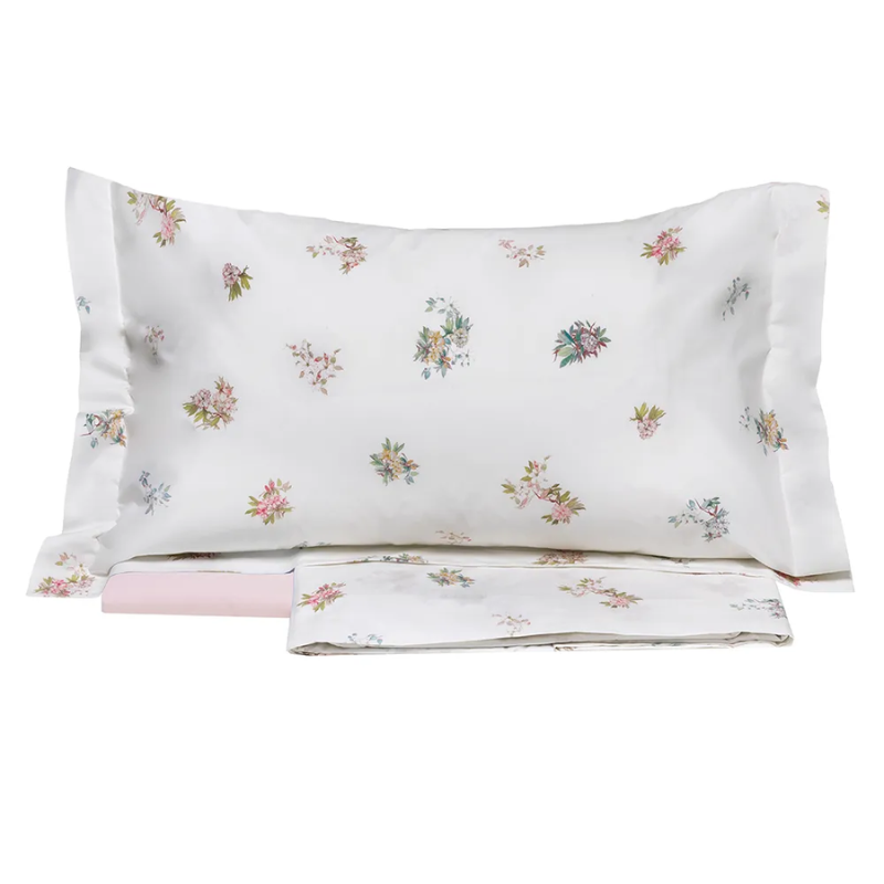 TESSITURA RANDI - ZAHIR  COMPLETO LENZUOLA MATRIMONIALE COPRILETTO IN PERCALLE DI PURO COTONE