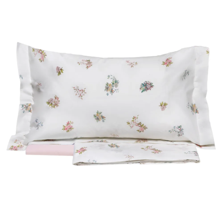 TESSITURA RANDI - ZAHIR  COMPLETO LENZUOLA MATRIMONIALE COPRILETTO IN PERCALLE DI PURO COTONE