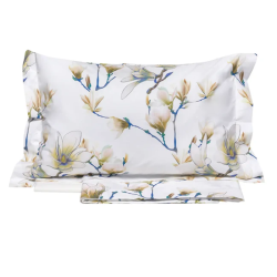 TESSITURA RANDI - KYOTO COMPLETO LENZUOLA MATRIMONIALE COPRILETTO IN PERCALLE DI PURO COTONE