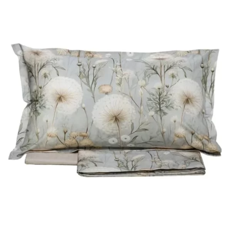 TESSITURA RANDI - BREZZA COMPLETO LENZUOLA MATRIMONIALE IN  COPRILETTO IN PERCALLE DI PURO COT ONEPERCALL