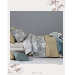 TESSITURA RANDI - BREZZA COMPLETO LENZUOLA MATRIMONIALE IN  COPRILETTO IN PERCALLE DI PURO COT ONEPERCALL