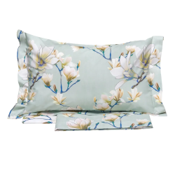 TESSITURA RANDI - KYOTO COMPLETO LENZUOLA MATRIMONIALE COPRILETTO IN PERCALLE DI PURO COTONE