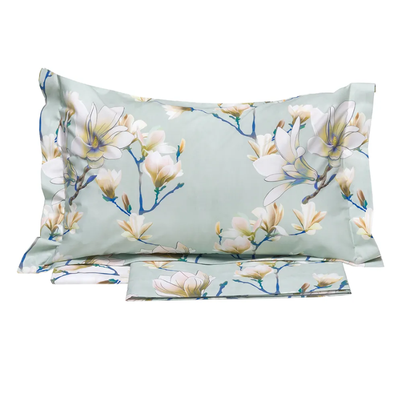 TESSITURA RANDI - KYOTO COMPLETO LENZUOLA MATRIMONIALE COPRILETTO IN PERCALLE DI PURO COTONE