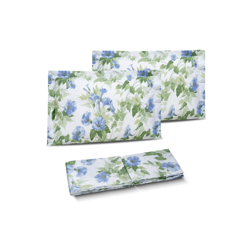 DEA - LE ISOLE COMPLETO LENZUOLA  MATRIMONIALE COPRILETTO IN PERCALLE DI PURO COTONE