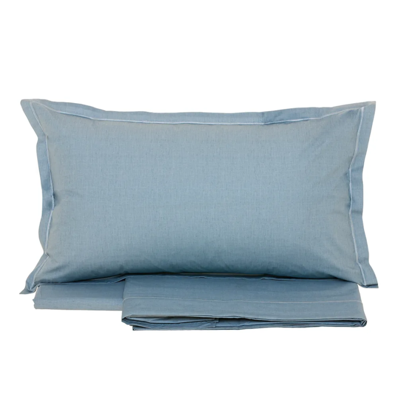 TESSITURA RANDI - COMPLETO LENZUOLA MATRIMONIALE IN PERCALLE DI PURO COTONE  - ORGANICO