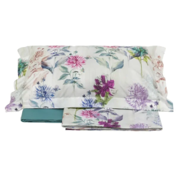 TESS. RANDI - DESTINY -  COMPLETO LENZUOLA MATRIMONIALE COPRILETTO IN PERCALLE DI PURO COTONE