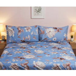 BIANCO PERLA - BIZET COMPLETO LENZUOLA MATRIMONIALE COPRILETTO IN PERCALLE DI PUO COTONE