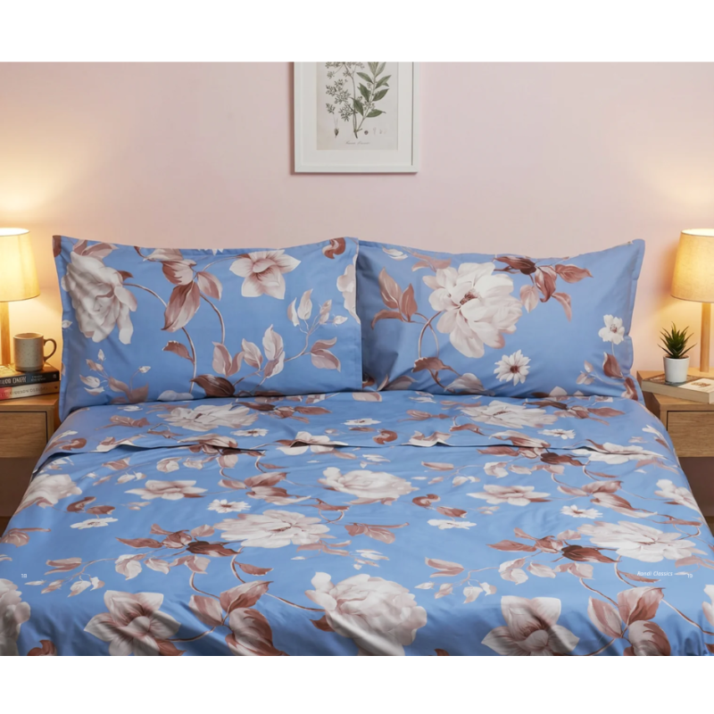 BIANCO PERLA - BIZET COMPLETO LENZUOLA MATRIMONIALE COPRILETTO IN PERCALLE DI PUO COTONE