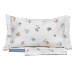 ESS. RANDI - ZAHIR COMPLETO LENZUOLA MATRIMONIALE COPRILETTO IN PERCALLE DI PURO COTONE