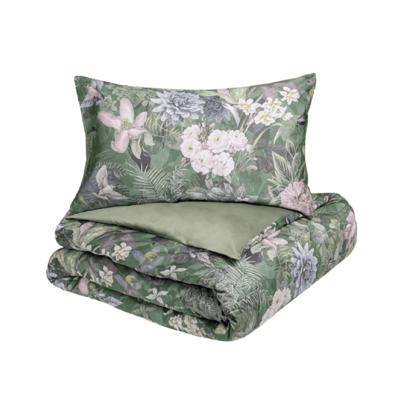 FAZZINI - PARURE COPRIPIUMINO MATRIMONIALE IN RASO DI PURO COTONE