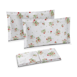 DEA - LE ISOLE COMPLETO LENZUOLA MATRIMONIALE COPRILETTO IN PERCALLE DI PURO COTONE