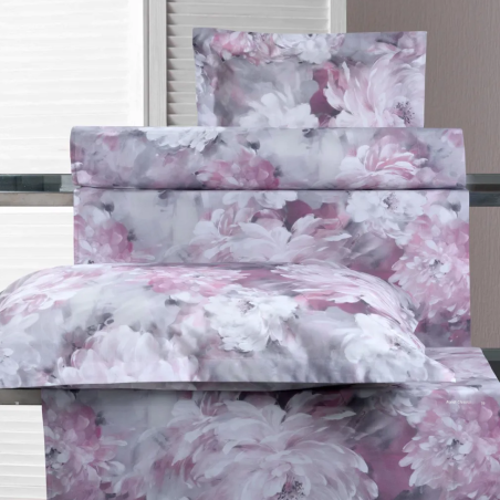 LE ISOLE - DEA PARURE COPRIPIUMINO MATRIMONIALE  IN PERCALLE DI PURO COTONE